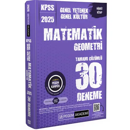 Pegem 2025 KPSS Matematik-Geometri Tamamı Çözümlü 30 Deneme