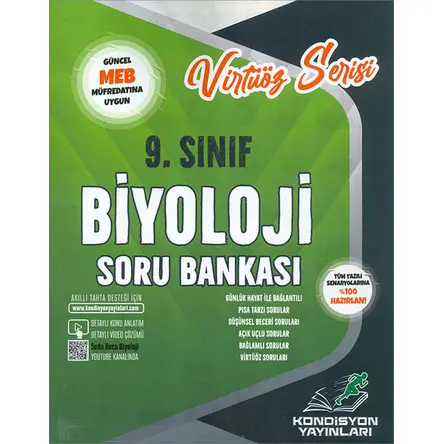 9.Sınıf Biyoloji Virtüöz Serisi Soru Bankası Kondisyon Yayınları