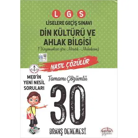 Editör LGS Din Kültürü ve Ahlak Bilgisi Çözümlü Branş 20 Denemesi