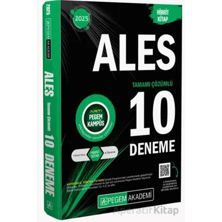 2025 ALES Tamamı Çözümlü 10 Deneme Pegem Akademi