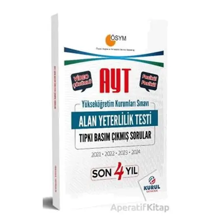 AYT Son 4 Yıl Tıpkı Basım Çıkmış Sorular Kurul Yayıncılık