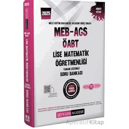2025 MEB-AGS-ÖABT Lise Matematik Öğretmenliği Tamamı Çözümlü Soru Bankası