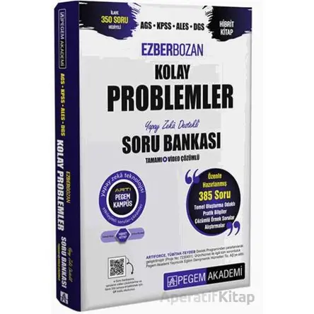 AGS-KPSS-ALES-DGS Ezberbozan Kolay Problemler Tamamı Çözümlü Soru Bankası