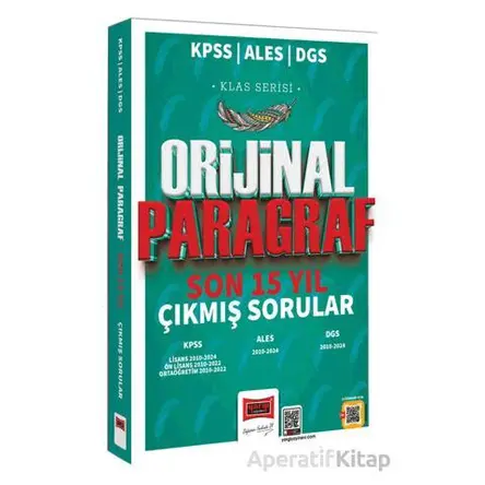 Yargı Yayınları 2025 KPSS ALES DGS Klas Serisi Orijinal Paragraf Son 15 Yıl Çıkmış Sorular