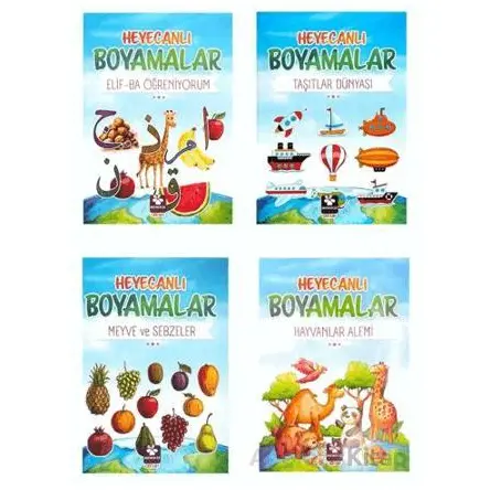 Heyecanlı Boyamalar Seti 4 Kitap - Burak Çakmak - Menekşe Kitap