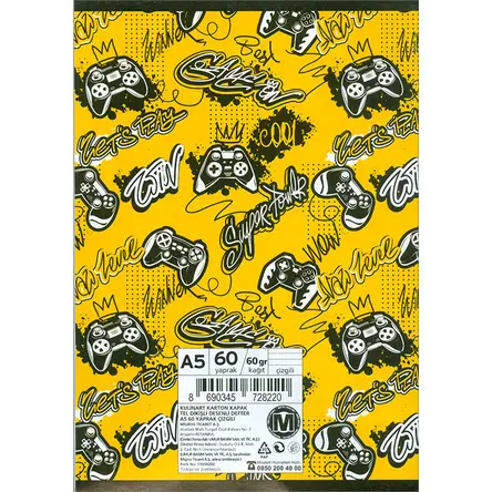 A5 Boy 60 Yaprak Çizgili Defter