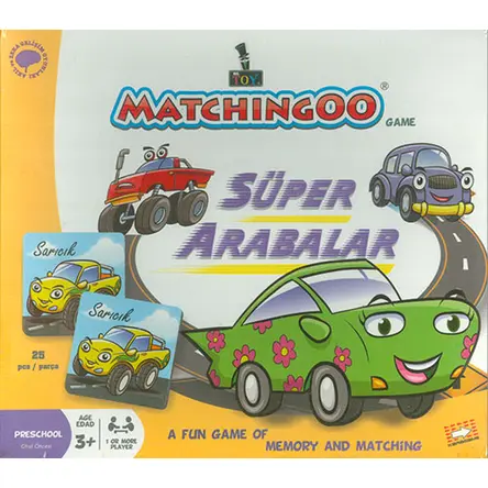 Süper Arabalar Eşleştirme Kartları Matchingoo
