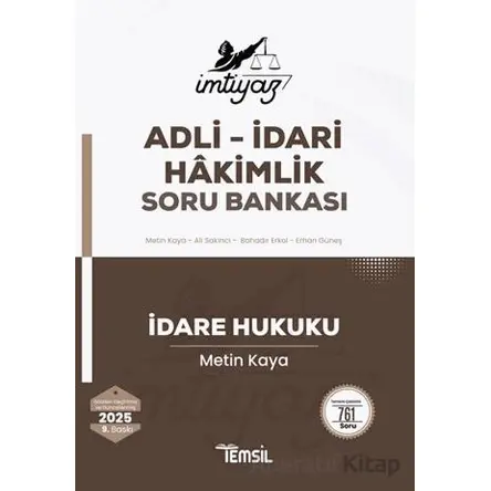 İmtiyaz İdare Hukuku Soru Bankası - Metin Kaya - Temsil Kitap