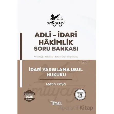İmtiyaz İdari Yargılama Usul Hukuku Soru Bankası - Metin Kaya - Temsil Kitap