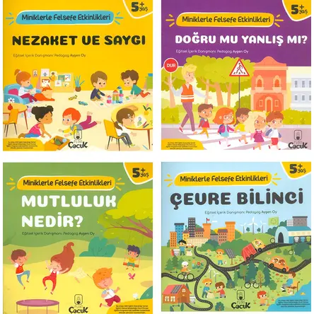 5+ Yaş Miniklerle Felsefe Etkinlikleri (4 Kitap) Floki Çocuk