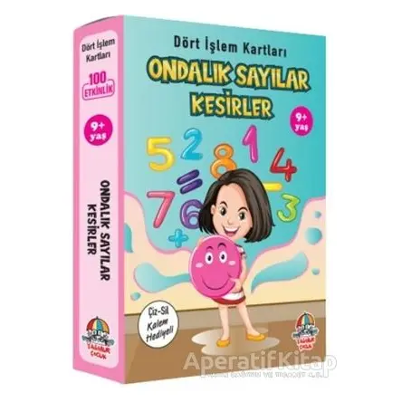 Ondalık Sayılar Kesirler - Dört İşlem Kartları 9+ Yaş - Kolektif - Yağmur Çocuk