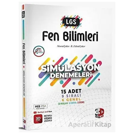 8.Sınıf LGS Fen Bilimleri Simülasyon 15 Deneme 3D Yayınları