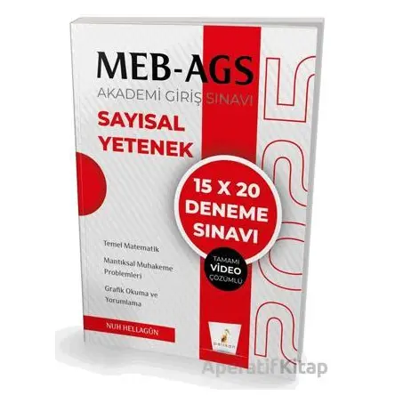 MEB - AGS Hazırlık Sayısal Yetenek 15x20 Tamamı Video Çözümlü Deneme Sınavı