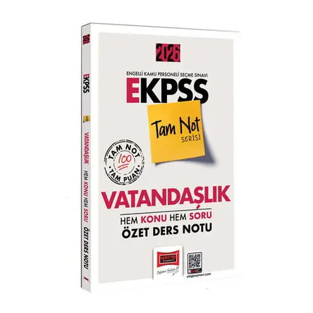 Yargı Yayınları 2026 E-KPSS Tam Not Serisi Vatandaşlık Hem Konu Hem Soru Özet Ders Notu