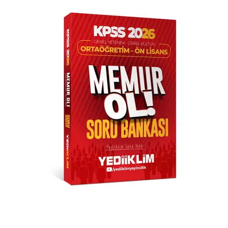 Yediiklim 2026 KPSS Genel Yetenek Genel Kültür Ortaöğretim - Ön Lisans Memur Ol Soru Bankası