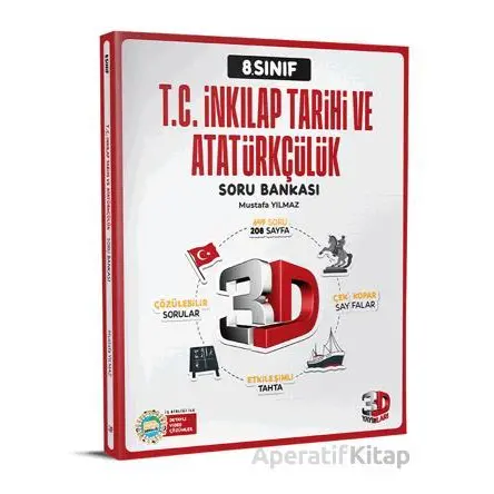 3D Yayınları 8. Sınıf T.C. İnkılap Tarihi ve Atatürkçülük Soru Bankası