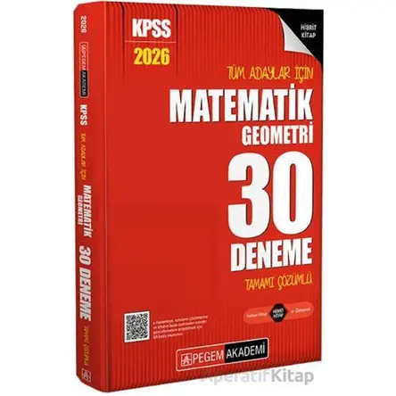 2026 KPSS Tüm Adaylar İçin Matematik-Geometri 30 Deneme Tamamı Çözümlü
