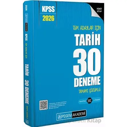 2026 KPSS Tüm Adaylar İçin Tarih 30 Deneme Tamamı Çözümlü - Kolektif - Pegem Akademi Yayıncılık