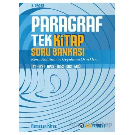 Tek Kitap Paragraf Soru Bankası/ TYT- AYT – KPSS - ALES – DGS - MSÜ - Ramazan Kiraz - NSN Yayınevi