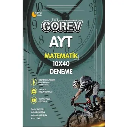 YKS Görev AYT Matematik Deneme 10X40 Video Çözümlü - Özgür Tazecan - Armada Yayınları