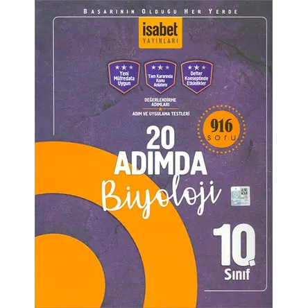 10.Sınıf 20 Adımda Biyoloji (Kampanyalı) İsabet Yayınları