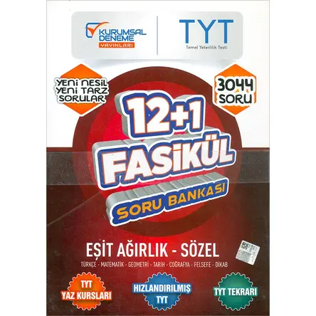 TYT Eşit Ağırlık Sözel 12 1 Fasikül Soru Bankası (Kampanyalı) Kurumsal Deneme Yayınları