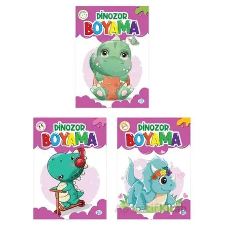 Dinozor Boyama Seti (3 Kitap) Dokuz Çocuk