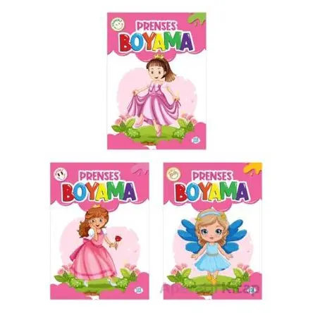 Prenses Boyama Kitabı (3 Kitap) Dokuz Çocuk