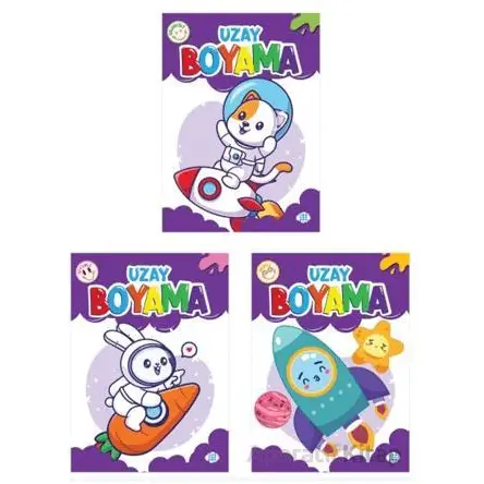 Uzay Boyama Seti (3 Kitap) Dokuz Çocuk