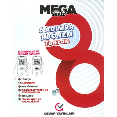 8.Sınıf MEGA 8 6 Adımda 1.Dönem Tekrarı Cevap Yayınları