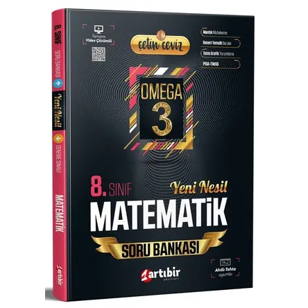 8.Sınıf LGS Matematik Çetin Ceviz Omega 3 Soru Bankası (Kampanyalı) Artıbir Yayınları