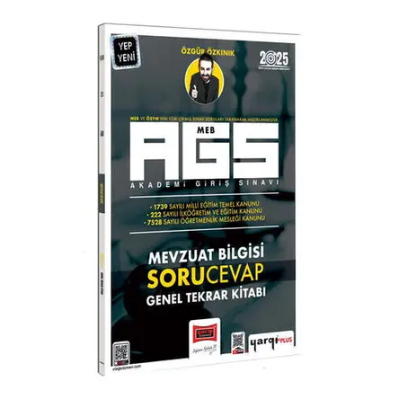 2025 MEB-AGS Mevzuat Bilgisi Soru-Cevap Genel Tekrar Kitabı (Özgür Özkınık) Yargı Yayınevi