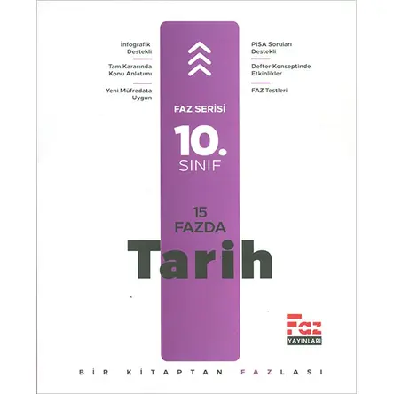 10.Sınıf 15 Fazda Tarih (Kampanyalı) Faz Yayınları
