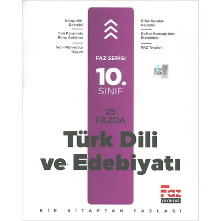 10.Sınıf 25 Fazda Türk Dili ve Edebiyatı (Kampanyalı) Faz Yayınları