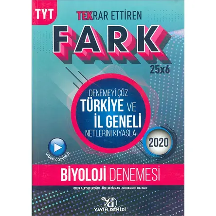TYT Biyoloji Fark Tekrar Ettiren 25 x 6 Denemesi (Kampanyalı) Yayın Denizi