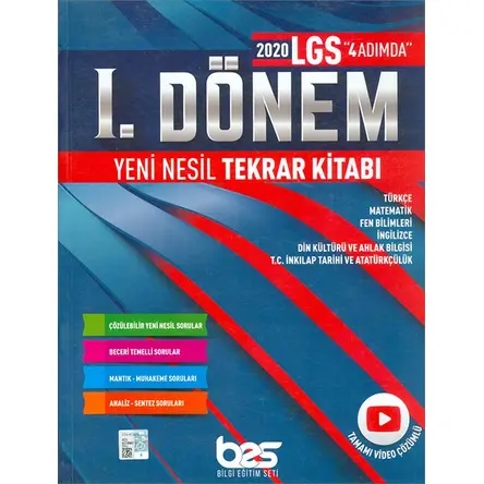 8Sınıf LGS 1. Dönem Yeni Nesil Tekrar Kitabı (Kampanyalı) Bes Yayınları