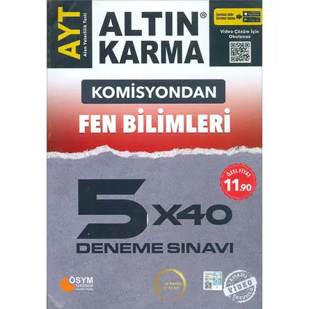 AYT Fen Bilimleri 5x40 Deneme Sınavı (Kampanyalı) Altın Karma