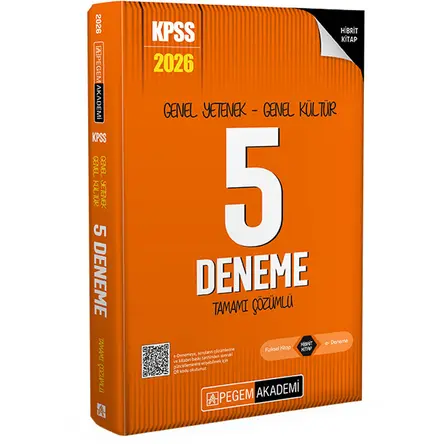2026 KPSS Tamamı Çözümlü 5 Deneme Pegem Akademi