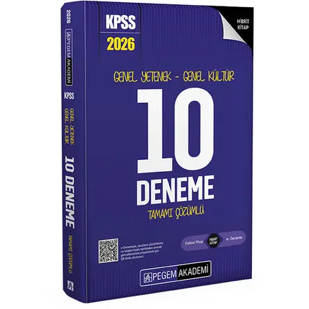 2026 KPSS Tamamı Çözümlü 10 Deneme Pegem Akademi