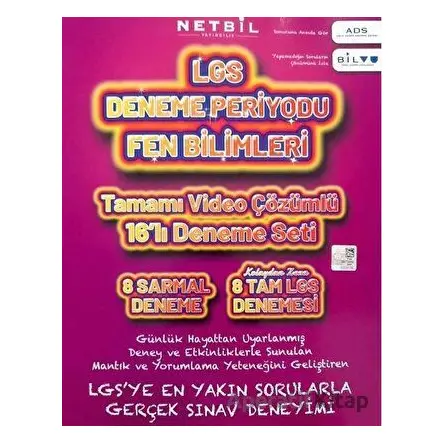 8.Sınıf LGS Fen Bilimleri Periyot 20 li Deneme Seti (Kampanyalı) Netbil Yayıncılık