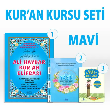 Kur’an Kursu Seti - Mavi (Elifba - Namaz Hocası - Yasin) Haktan Yayınları