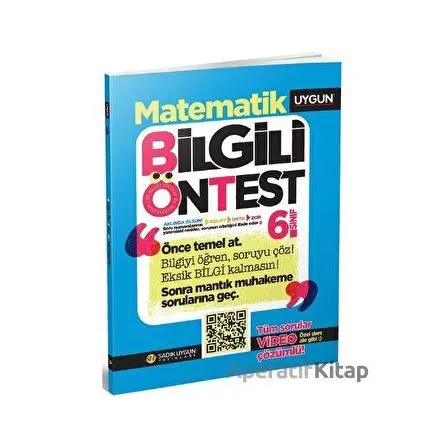 6.Sınıf Bilgili Ön Test Matematik (Kampanyalı) Sadık Uygun