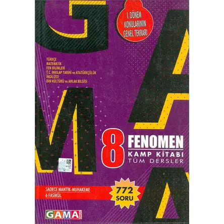 8.Sınıf 1.Dönem Fenomen Tüm Dersler Kamp Kitabı (Kampanyalı) Fenomen Kitap