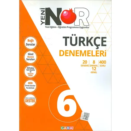 6.Sınıf NAR Türkçe Denemeleri (Kampanyalı) Gama Yayınları