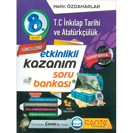 8.Sınıf TC İnkılap Tarihi ve Atatürkçülük Soru Bankası (Kampanyalı) Çanta Yayınları