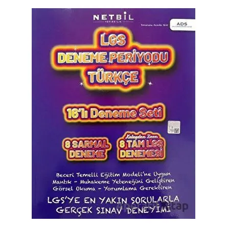 8.Sınıf LGS Türkçe Periyot 20 li Deneme (Kampanyalı) Netbil Yayıncılık