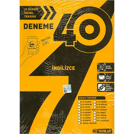 7.Sınıf 40lı İngilizce Deneme Hız Yayınları