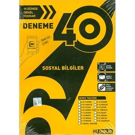 6.Sınıf 40lı Sosyal Bilgiler Deneme Hız Yayınları