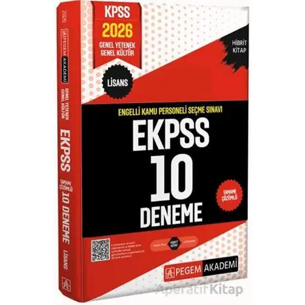 2026 E-KPSS Engelli Kamu Personeli Seçme Sınavı Tamamı Çözümlü 10 Deneme (Lisans)