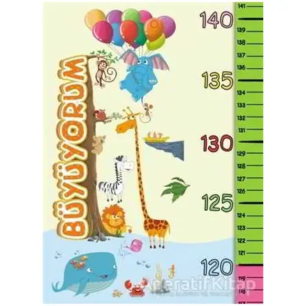 Büyüyorum Boy Cetveli 100 cm - Kolektif - Net Çocuk Yayınları